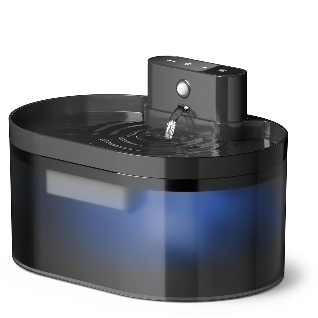 2.2L silent automatic pet water fountain on a white background