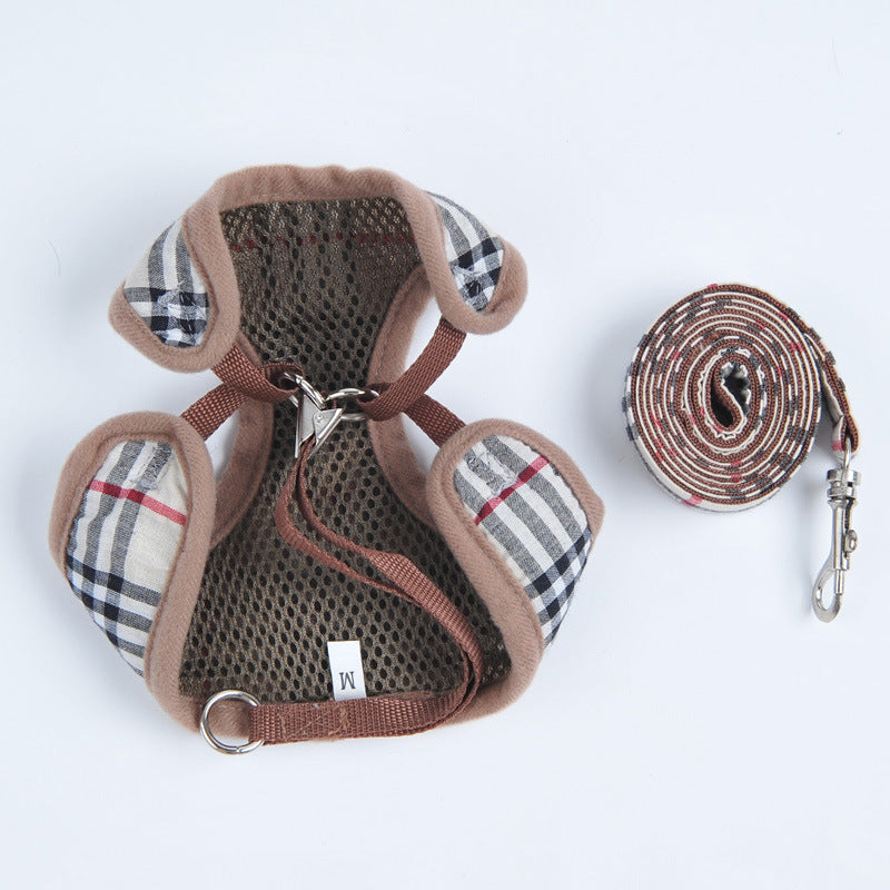 Puppy harness in plaid pattern — Pawnests