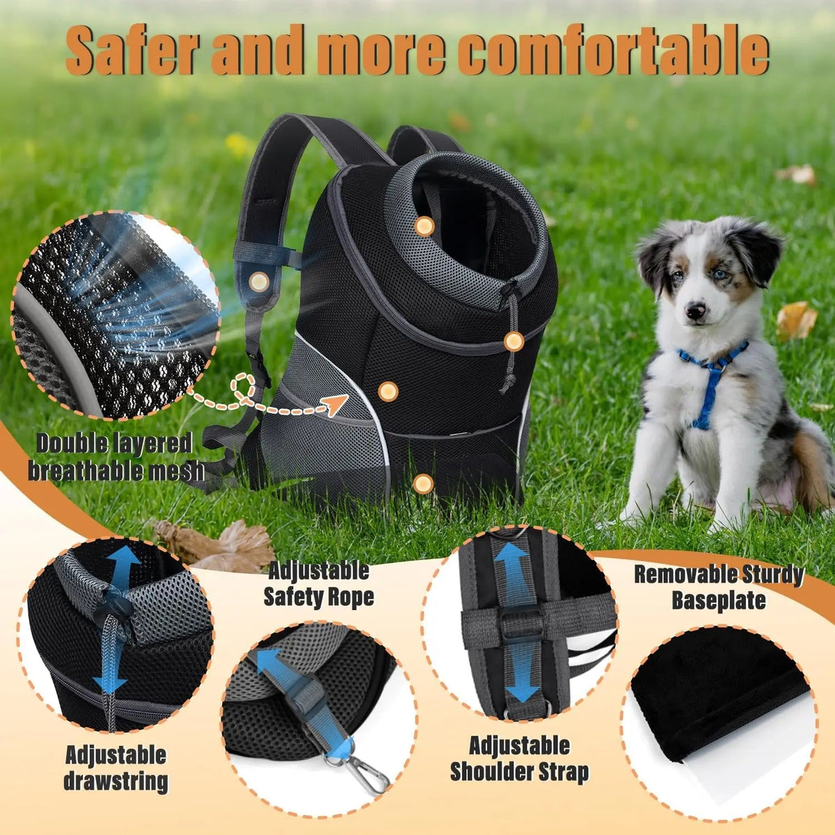 Front-Folded Mesh Pet Travel Backpack Pawnests
