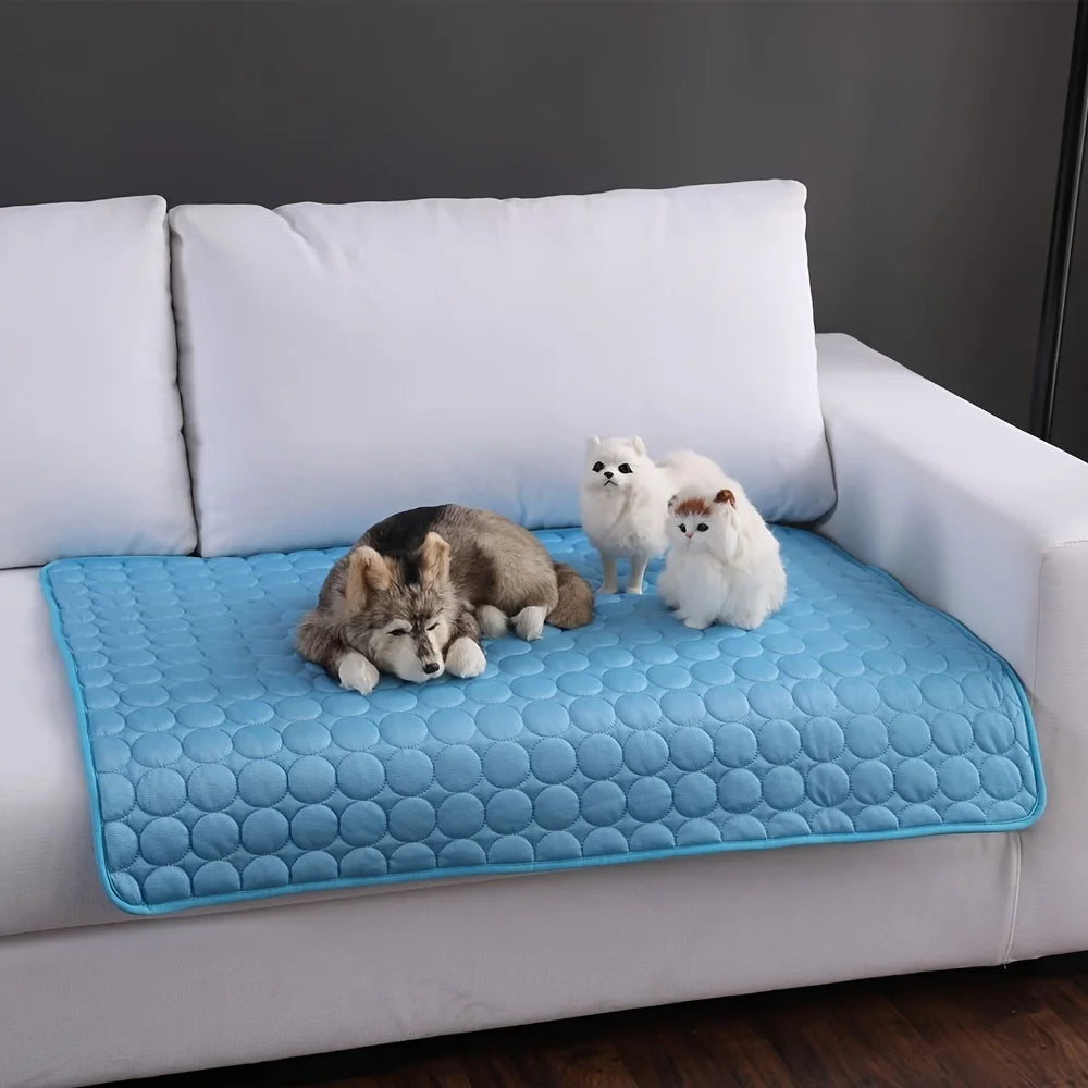 Close-up of premium ice silk cooling fabric for dogs and cats