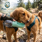 Portable leakproof dog water bottle with one-hand dispenser — for walks and travel | Pawnests