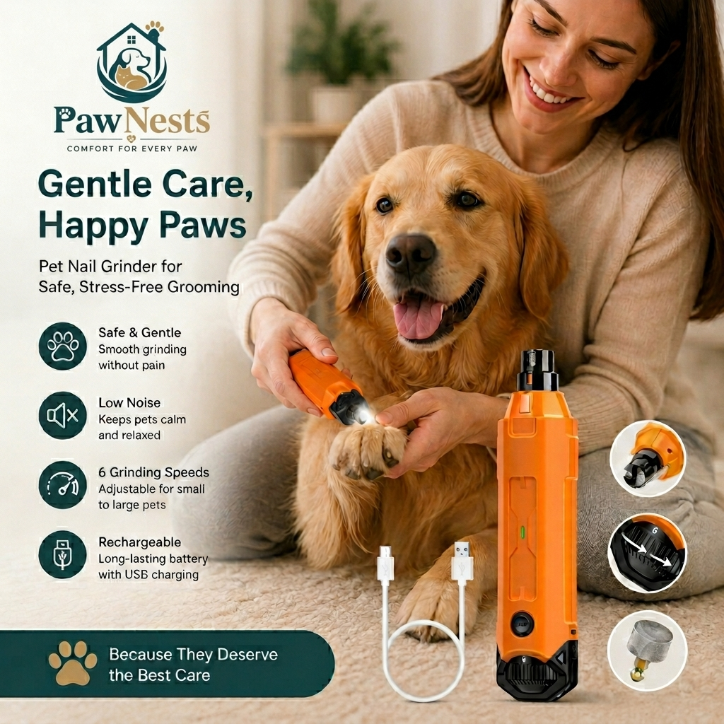 6-speed professional smart pet nail grinder — quiet rechargeable for dogs and cats | Pawnests