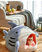 Luxury Plush Shark Pet Cave Pawnests