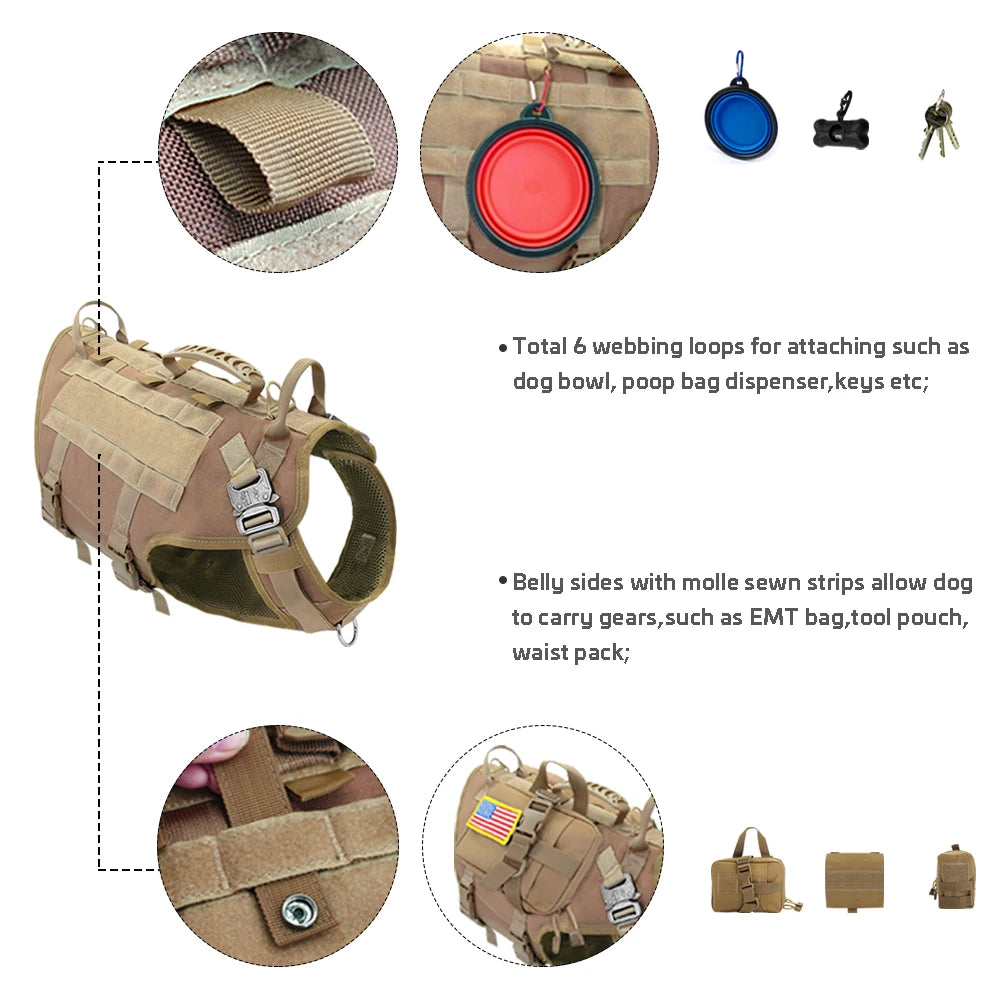 High-Quality Tactical No-Pull Dog Harness Pawnests