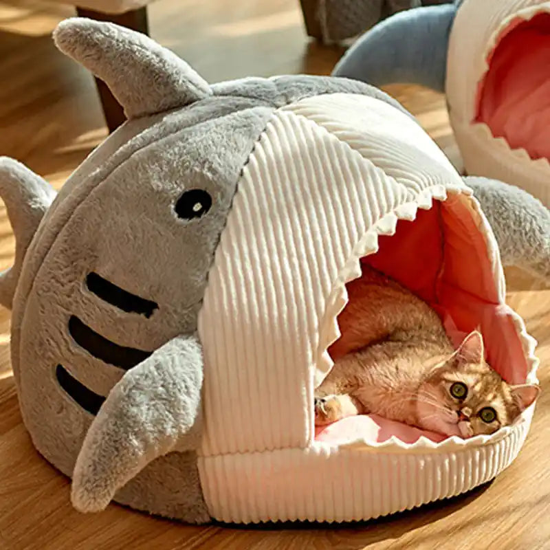 Luxury Plush Shark Pet Cave Pawnests