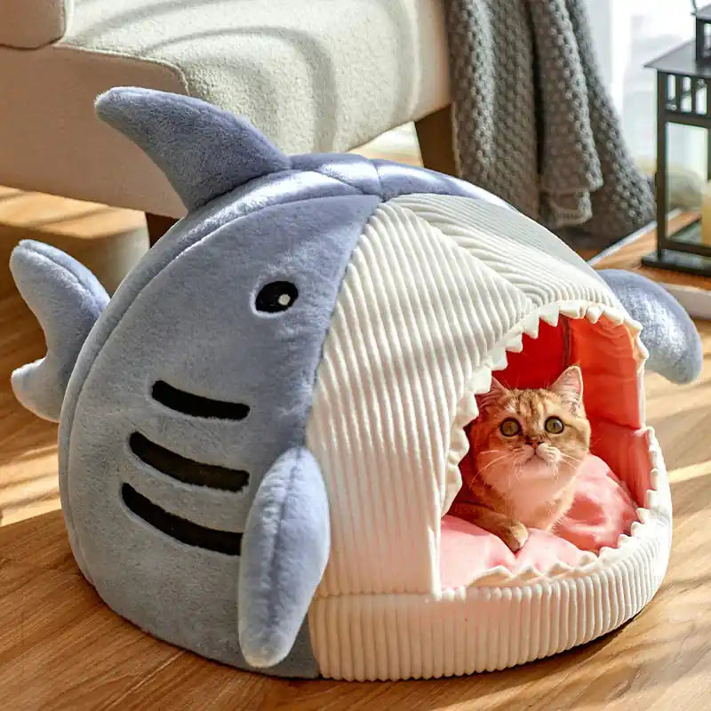 Luxury Plush Shark Pet Cave Pawnests