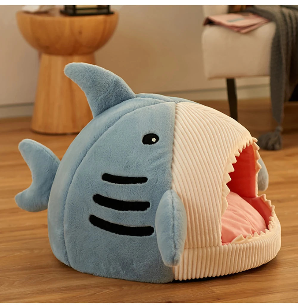 Luxury Plush Shark Pet Cave Pawnests