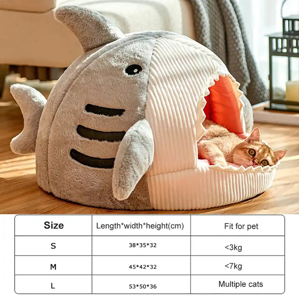 Luxury Plush Shark Pet Cave Pawnests