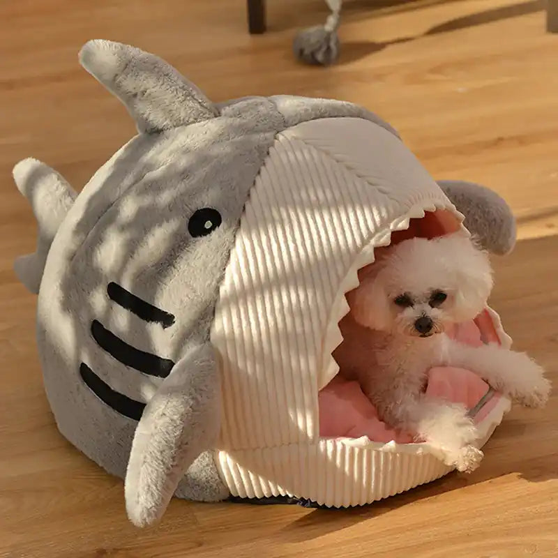 Luxury Plush Shark Pet Cave Pawnests