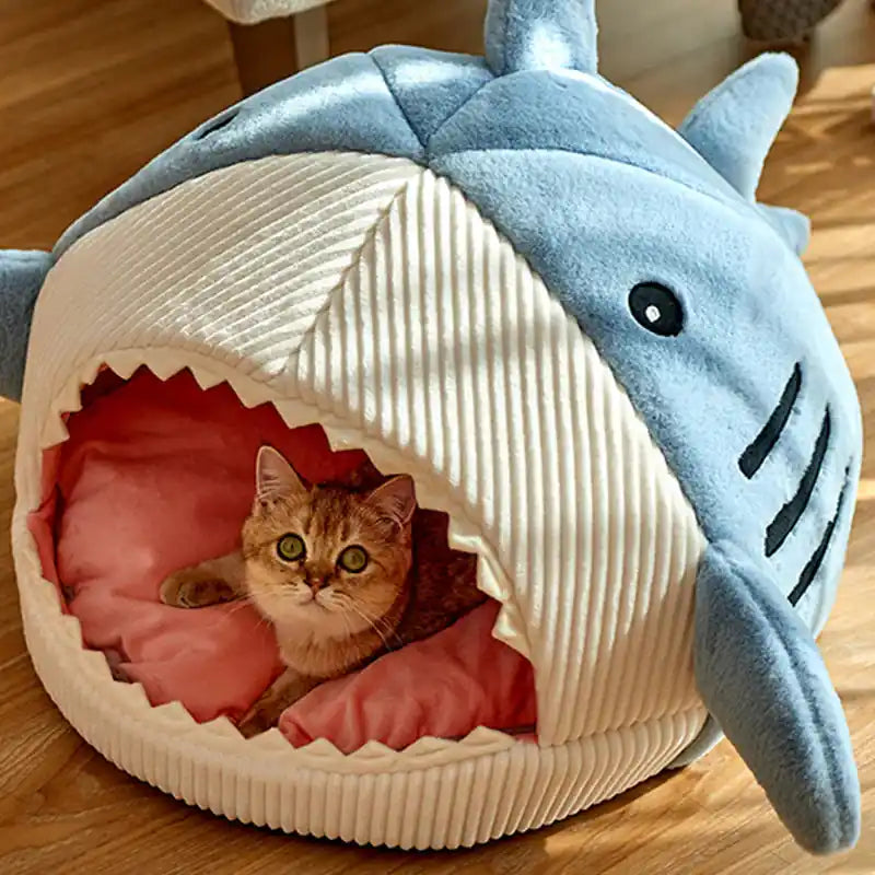 Luxury Plush Shark Pet Cave Pawnests