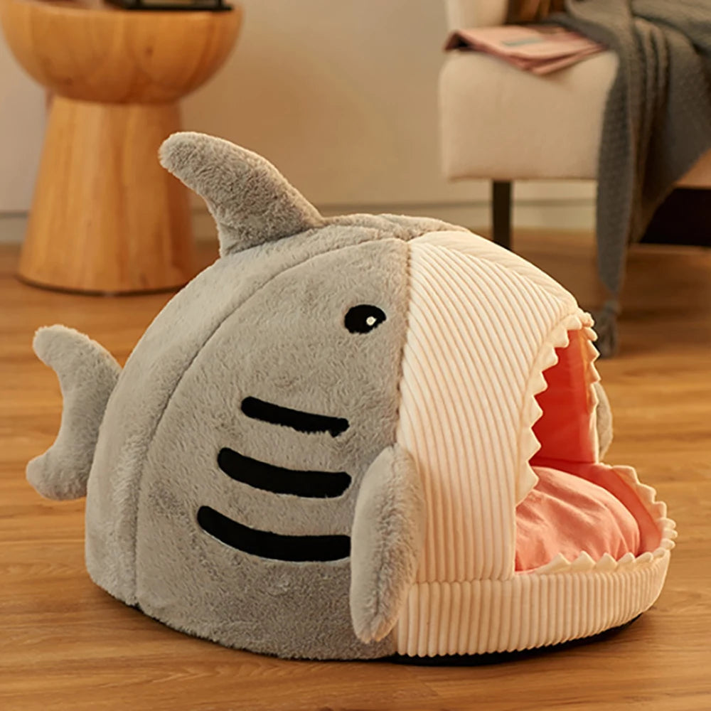 Luxury Plush Shark Pet Cave Pawnests