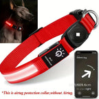 Waterproof LED AirTag Dog CollarUSB Chargeable for Airtag no Airtag included Pawnests