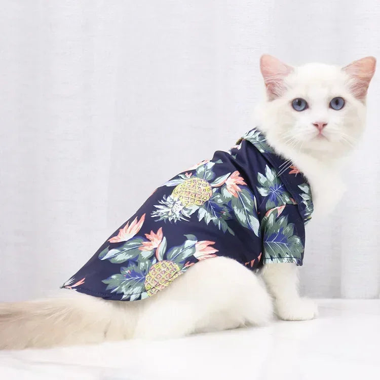 Hawaiian Beach Dog and Cat Shirt – Breezy summer style Pawnests