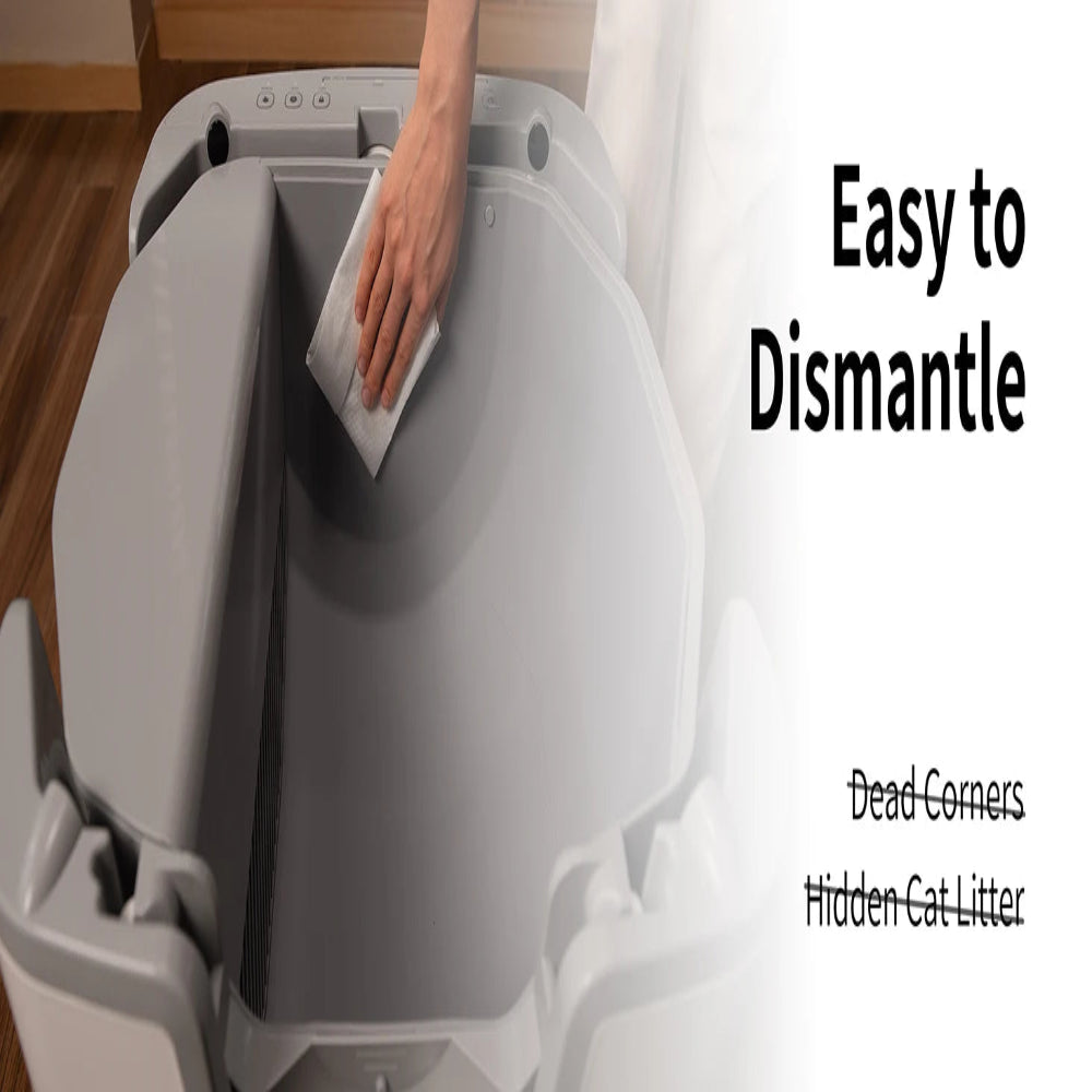 F6 Self-Cleaning Litter Box: An open-top, automatic, and safe solution for hassle-free odor control. Pawnests