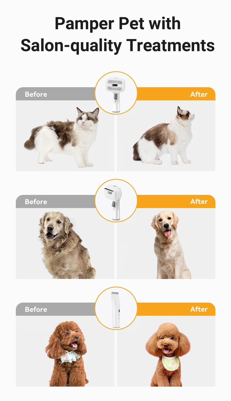 ROJECO 5-in-1 Smart Pet Grooming Vacuum Pawnests