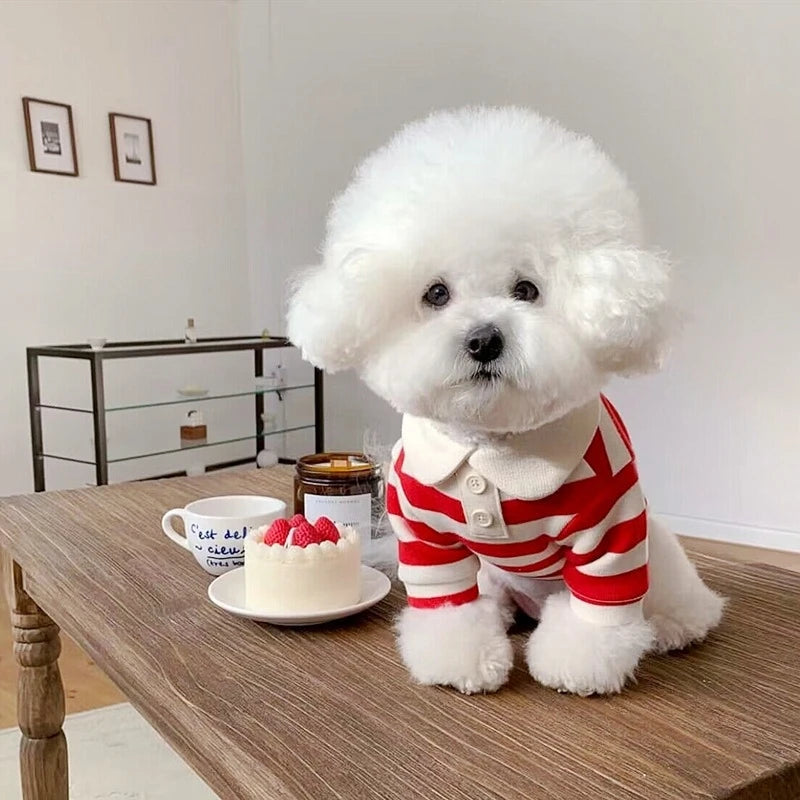 Summer Striped Pet T-Shirt Dog Soft Pullover Pawnests