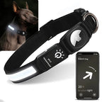 Waterproof LED AirTag Dog CollarUSB Chargeable for Airtag no Airtag included Pawnests