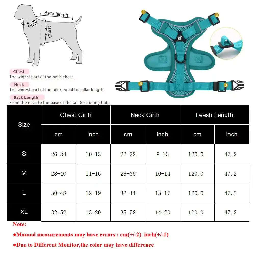 Pawnests Aura | Reflective Breathable Pet Harness & Leash Set Pawnests