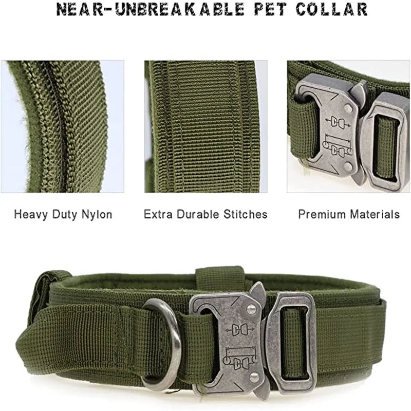 High quality Heavy-Duty Tactical Dog Collar & Leash S Pawnests
