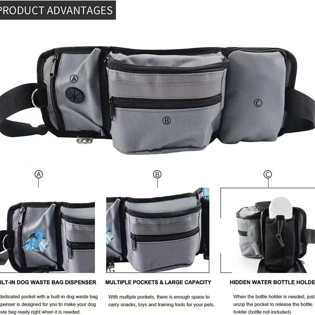 Reflective Outdoor Dog Training Waist Bag Pawnests