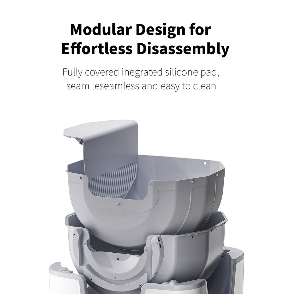 F6 Self-Cleaning Litter Box: An open-top, automatic, and safe solution for hassle-free odor control. Pawnests