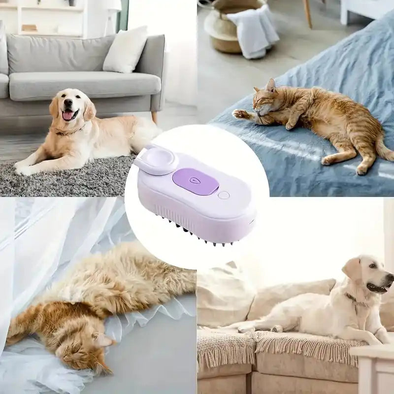 AeroBrush | 3-in-1 Foldable Steam Pet Brush Pawnests