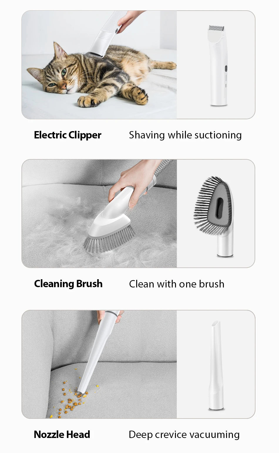 ROJECO 5-in-1 Smart Pet Grooming Vacuum Pawnests