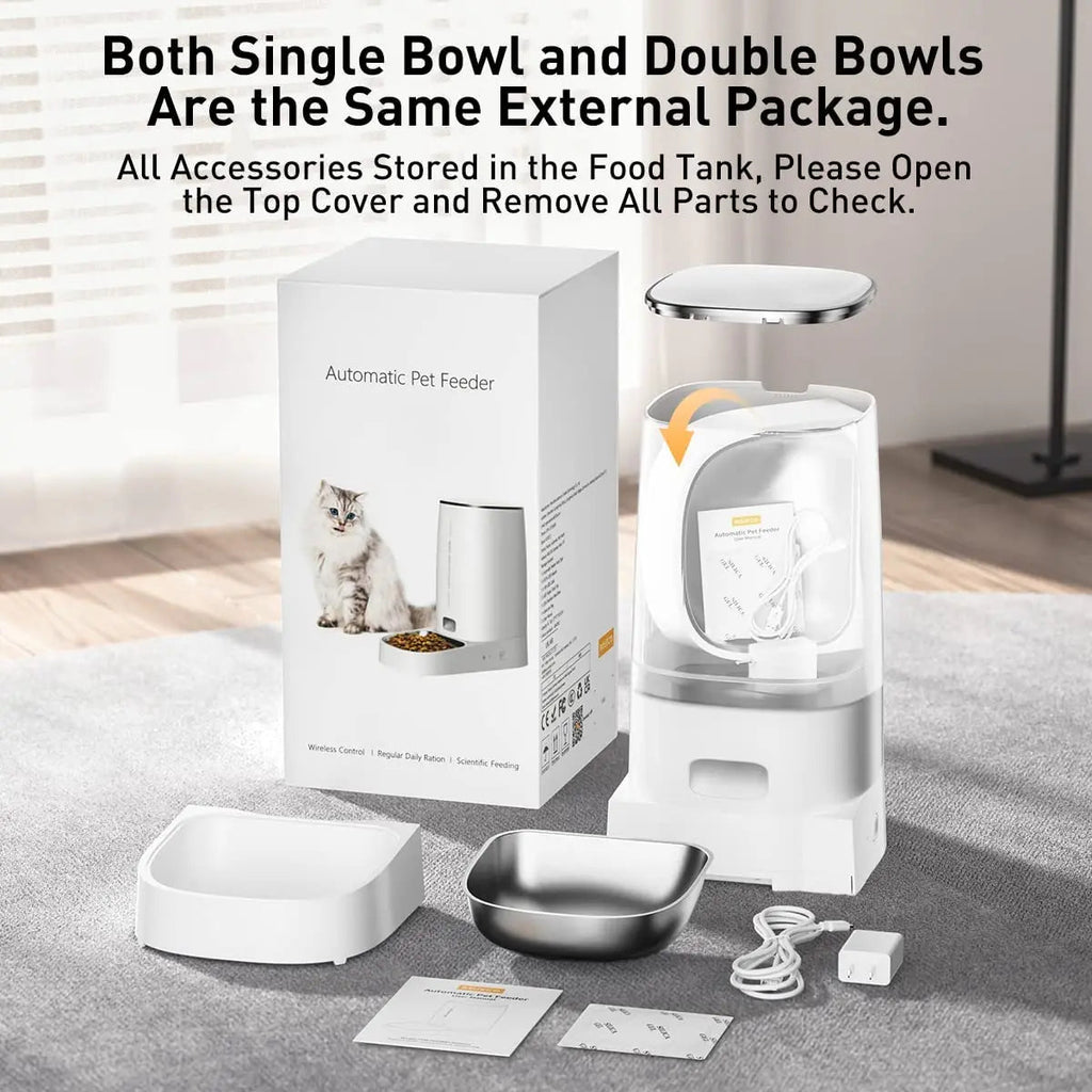 ROJECO Automatic Cat Feeder Pet Smart WiFi Cat Food Dispenser Pawnests