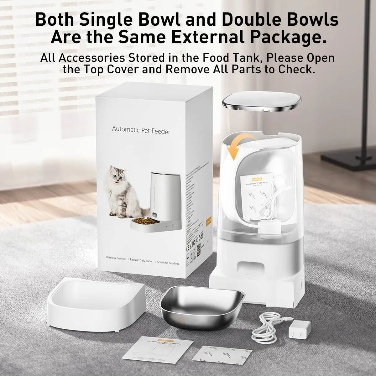 ROJECO Automatic Cat Feeder Pet Smart WiFi Cat Food Dispenser Pawnests