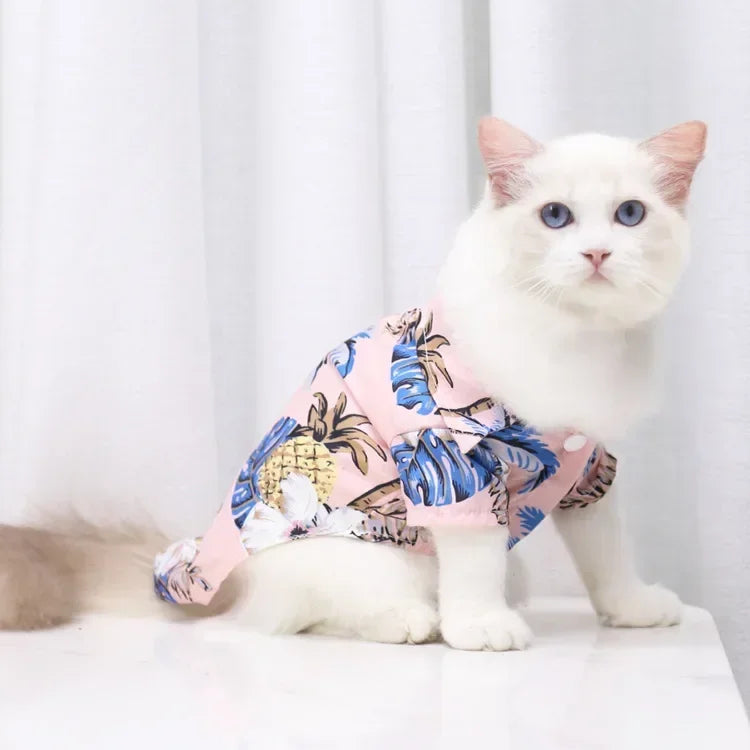 Hawaiian Beach Dog and Cat Shirt – Breezy summer style Pawnests