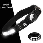 Waterproof LED AirTag Dog CollarUSB Chargeable for Airtag no Airtag included Pawnests