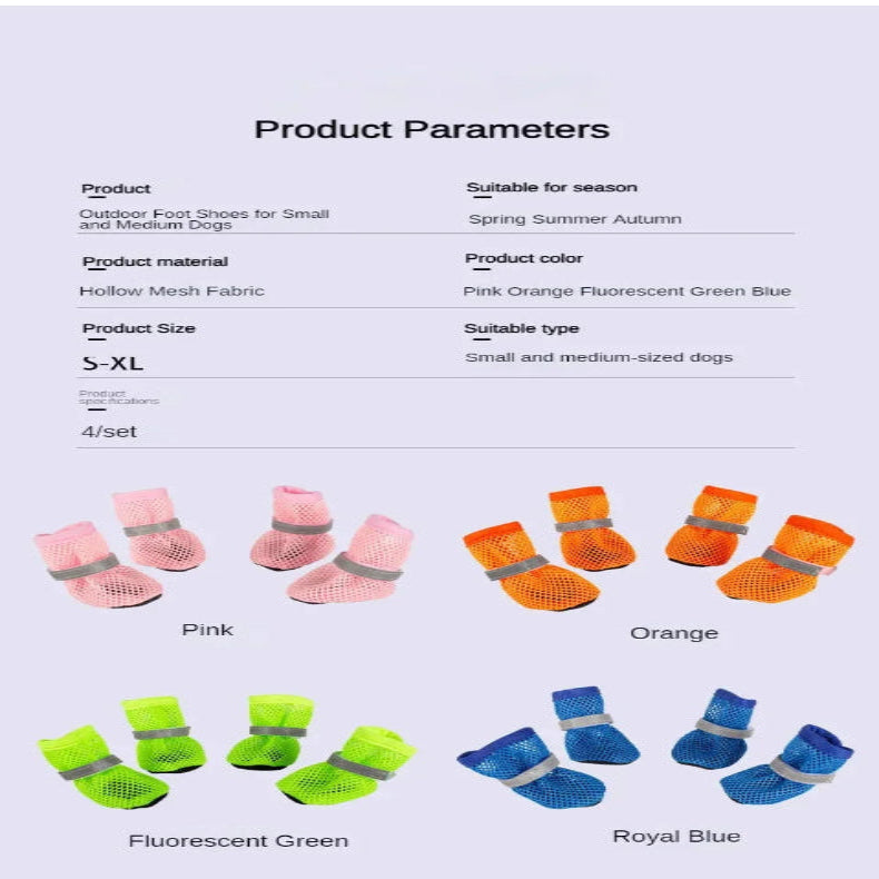 4pc Non-Slip Breathable Dog Boots Pawnests