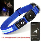 Waterproof LED AirTag Dog CollarUSB Chargeable for Airtag no Airtag included Pawnests