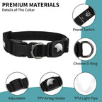 Waterproof LED AirTag Dog CollarUSB Chargeable for Airtag no Airtag included Pawnests