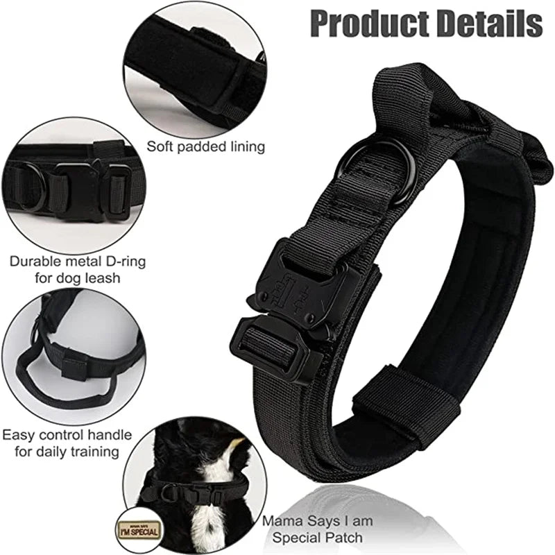High quality Heavy-Duty Tactical Dog Collar & Leash S Pawnests