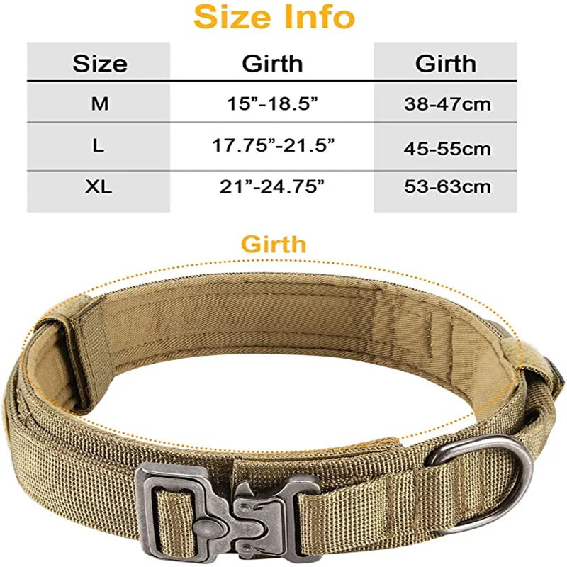 High quality Heavy-Duty Tactical Dog Collar & Leash S Pawnests