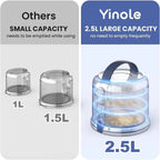 Comparison of small and large capacity containers with 'Yinole' branding.