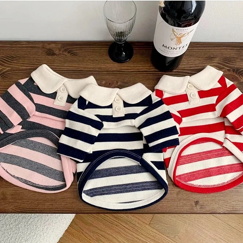Summer Striped Pet T-Shirt Dog Soft Pullover Pawnests
