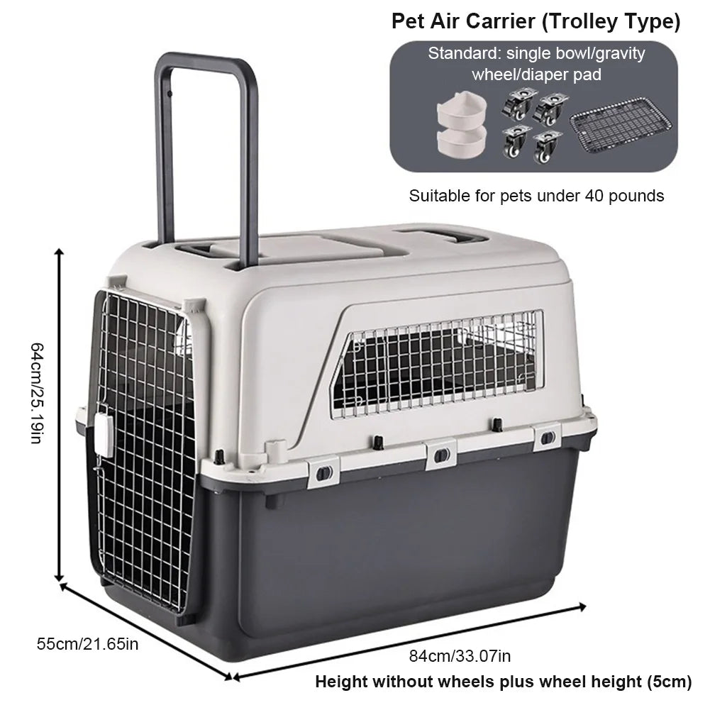 Heavy Dutyportable  Airline Travel  Carrier for pets Length 33in/Width 21.6in/Height 25.2in Pawnests
