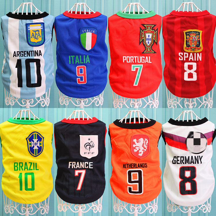 Dog and cat Soccer Team Vest Summer Apparel Pawnests