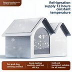 All-season pet cooling ice house on white background