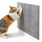 Self-adhesive cat scratch wall protector panel on white background