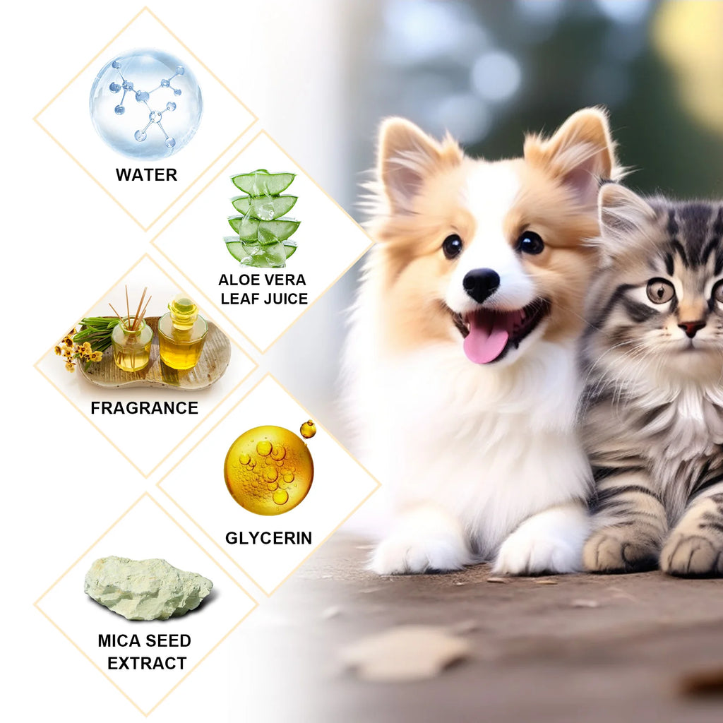 Dog shampoo ingredients — mite removal deodorizing moisturizing | Pawnests
