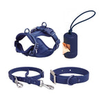Brown PVC waterproof dog harness set — complete collar leash and clip | Pawnests