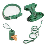 Yellow dog harness 4-piece set — colourful PVC walking bundle | Pawnests