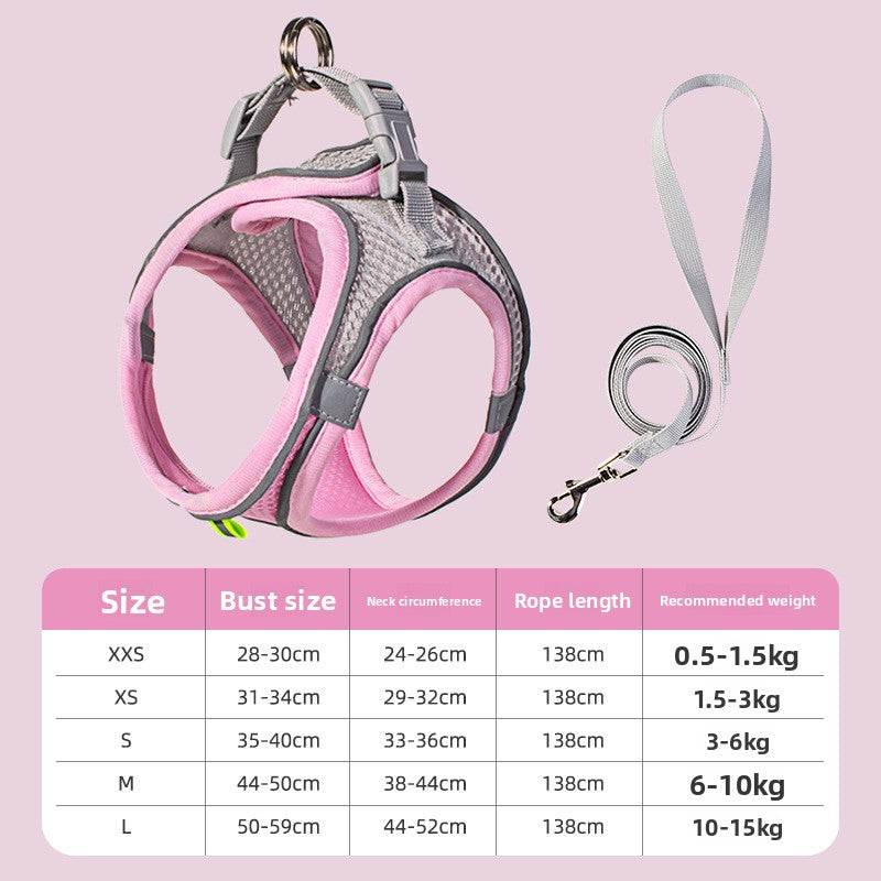Nylon dog harness front D-ring clip for leash attachment | Pawnests