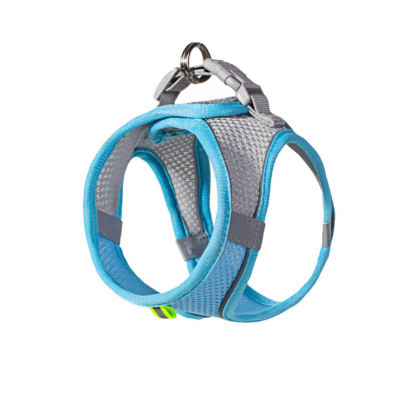 Pink and grey reflective dog harness — soft padded chest strap | Pawnests