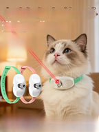 Laser cat collar worn by cat for hands-free play | Pawnests