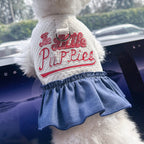 Pet denim skirt super bow design — Instagram-worthy dog outfit | Pawnests
