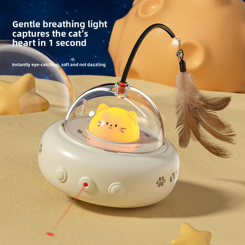 Smart sensor cat toy with rotating feather and laser | Pawnests